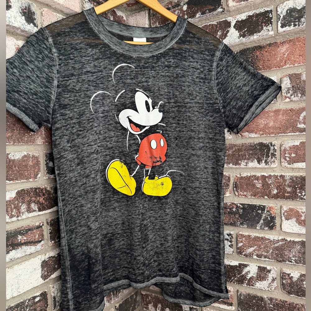 Women’s Disney Mickey Mouse Ultra lightweight Dark Heather Gray Graphic T-Shirt